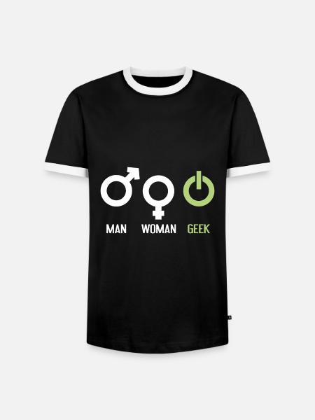 Mann Frau Geek - Männer Kontrast-T-Shirt - Schwarz/Weiß
