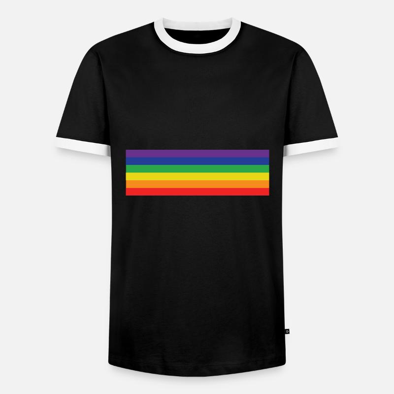 Regenbogen Flagge - Männer Kontrast-T-Shirt - Schwarz/Weiß