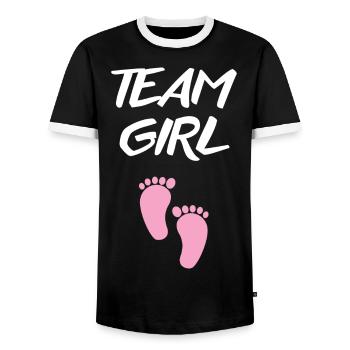 Ça va être une fille ! - T-shirt contrasté Homme - noir/blanc - Devant - AI Model Female 172 light (172cm) & AI Model Male 178 light (178cm)