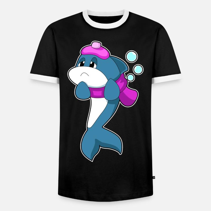 Delfin Kopfschmerzen - Männer Kontrast-T-Shirt - Schwarz/Weiß