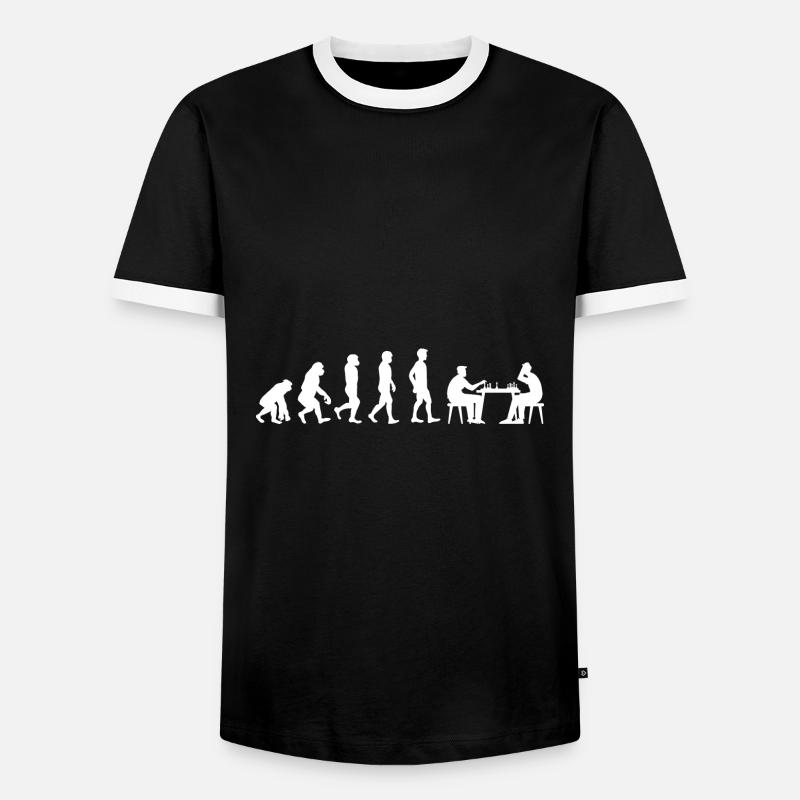 Schachspieler Evolution Schach - Männer Kontrast-T-Shirt - Schwarz/Weiß