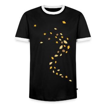 autumn - Men's Ringer Shirt - black/white - Front - AI Model Female 172 light (172cm) & AI Model Male 178 light (178cm)