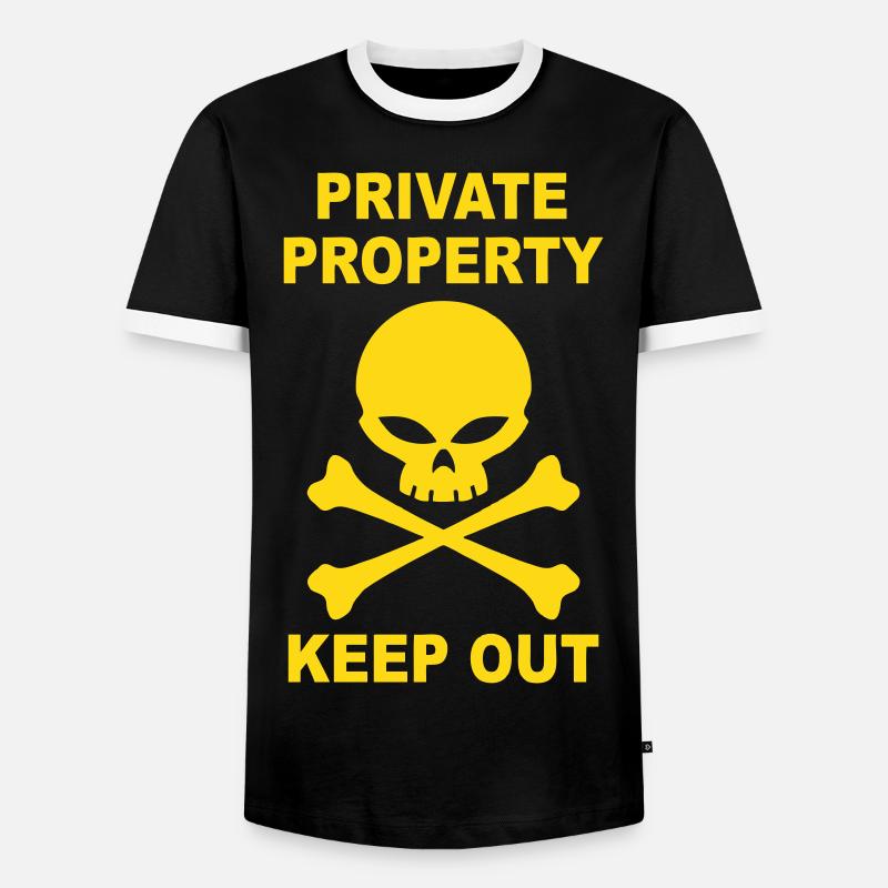 private property keep out - Men's Ringer Shirt - black/white