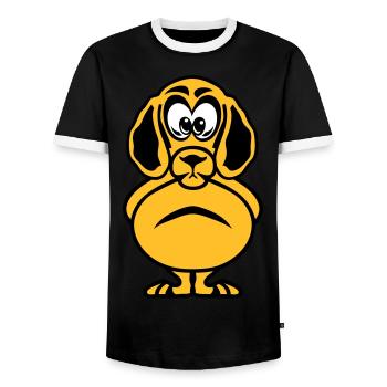 Hundekopf, der Tierkind zeichnet - Männer Kontrast-T-Shirt - Schwarz/Weiß - Vorne - AI Model Female 172 light (172cm) & AI Model Male 178 light (178cm)