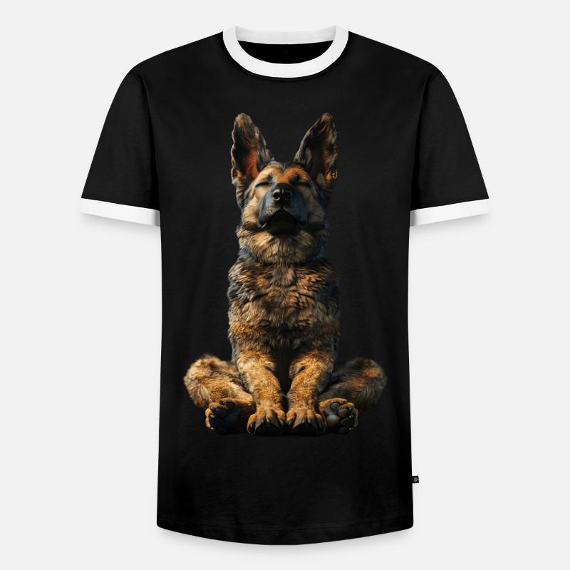German Shepherd - Men's Ringer Shirt - black/white