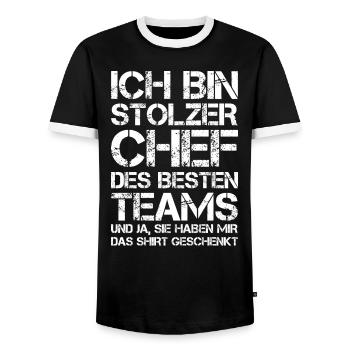 Stolzer Chef Des Besten Teams Shirt Geschenkt Boss - Männer Kontrast-T-Shirt - Schwarz/Weiß - Vorne - AI Model Female 172 light (172cm) & AI Model Male 178 light (178cm)