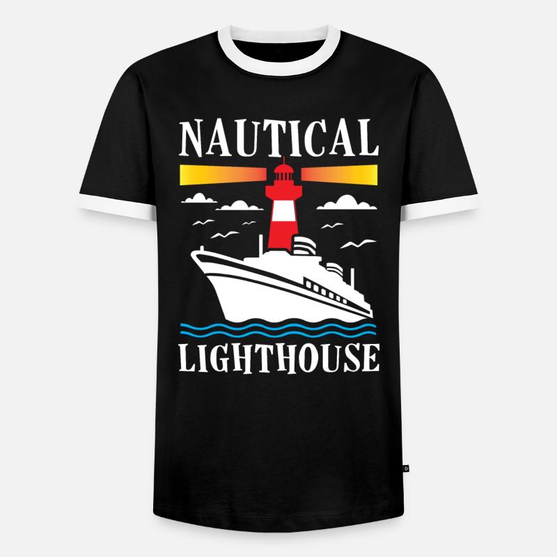 Nautical Lighthouse - Männer Kontrast-T-Shirt - Schwarz/Weiß