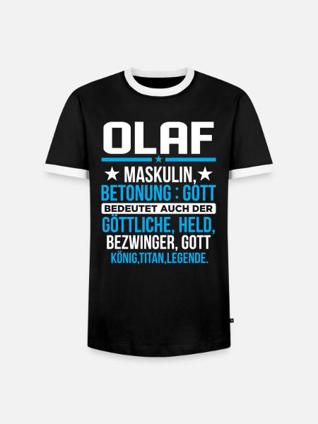 OLAF - Titan - Männer Kontrast-T-Shirt - Schwarz/Weiß