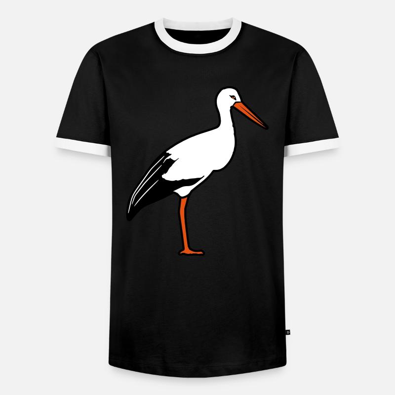 Stork - Men's Ringer Shirt - black/white