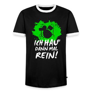 Drums - Männer Kontrast-T-Shirt - Schwarz/Weiß - Vorne - AI Model Female 172 light (172cm) & AI Model Male 178 light (178cm)