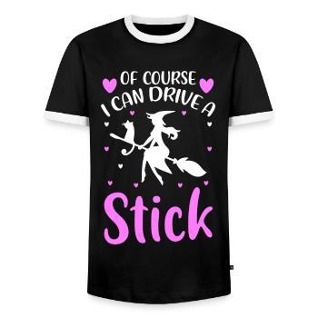 Hexenbesen Magisch Spruch Walpurgisnacht - Männer Kontrast-T-Shirt - Schwarz/Weiß - Vorne - AI Model Female 172 light (172cm) & AI Model Male 178 light (178cm)