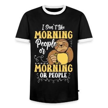 I hate people crowd misanthrope - Men's Ringer Shirt - black/white - Front - AI Model Female 172 light (172cm) & AI Model Male 178 light (178cm)