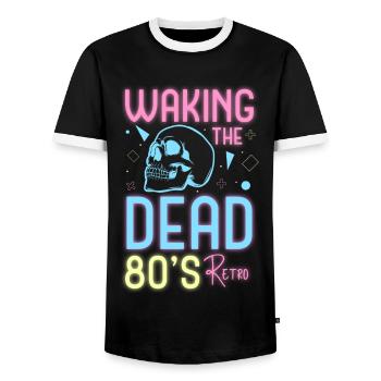 Neon Musik Geek Neon Party - Männer Kontrast-T-Shirt - Schwarz/Weiß - Vorne - AI Model Female 172 light (172cm) & AI Model Male 178 light (178cm)