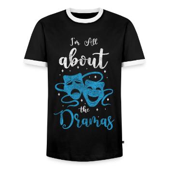 Schauspieler Drama Kunst Künstler - Männer Kontrast-T-Shirt - Schwarz/Weiß - Vorne - AI Model Female 172 light (172cm) & AI Model Male 178 light (178cm)