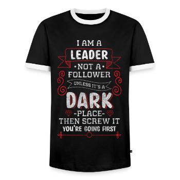 Chef de département Employé - T-shirt contrasté Homme - noir/blanc - Devant - AI Model Female 172 light (172cm) & AI Model Male 178 light (178cm)