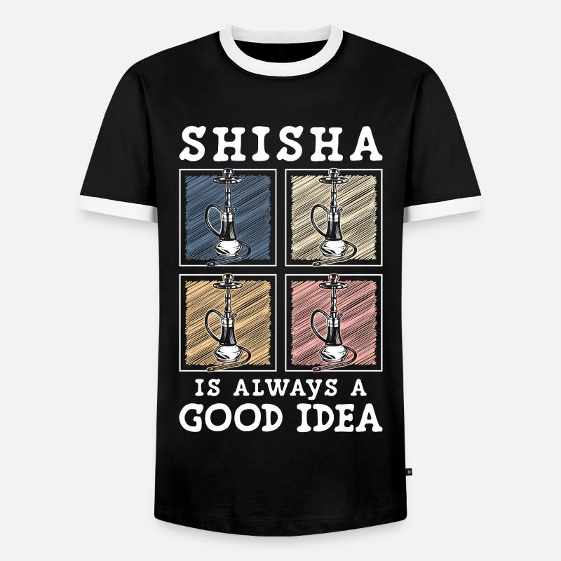Hookah Cigarette - Men's Ringer Shirt - black/white