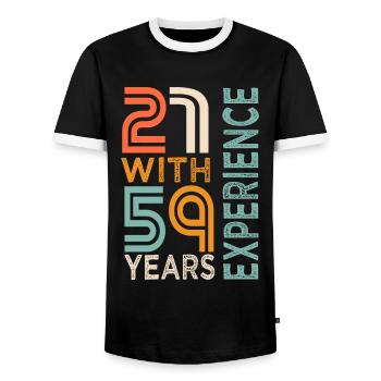 Geschenk zum 80-jährigen Jubiläum 80 Jahre - Männer Kontrast-T-Shirt - Schwarz/Weiß - Vorne - AI Model Female 172 light (172cm) & AI Model Male 178 light (178cm)