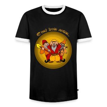 nains - T-shirt contrasté Homme - noir/blanc - Devant - AI Model Female 172 light (172cm) & AI Model Male 178 light (178cm)
