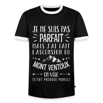 Parfait Mont Ventoux en Vélo Humour Vélo Cycliste - T-shirt contrasté Homme - noir/blanc - Devant - AI Model Female 172 light (172cm) & AI Model Male 178 light (178cm)