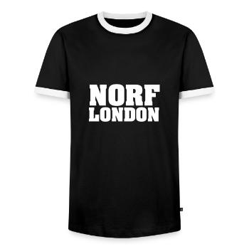 Norf London - Männer Kontrast-T-Shirt - Schwarz/Weiß - Vorne - AI Model Female 172 light (172cm) & AI Model Male 178 light (178cm)