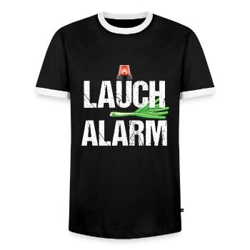 Lauch Alarm Witzige Lustige Sprüche Spast Geschenk - Männer Kontrast-T-Shirt - Schwarz/Weiß - Vorne - AI Model Female 172 light (172cm) & AI Model Male 178 light (178cm)