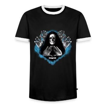 Illuminati - T-shirt contrasté Homme - noir/blanc - Devant - AI Model Female 172 light (172cm) & AI Model Male 178 light (178cm)
