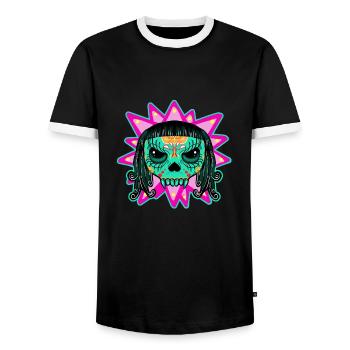 Vampire - Men's Ringer Shirt - black/white - Front - AI Model Female 172 light (172cm) & AI Model Male 178 light (178cm)