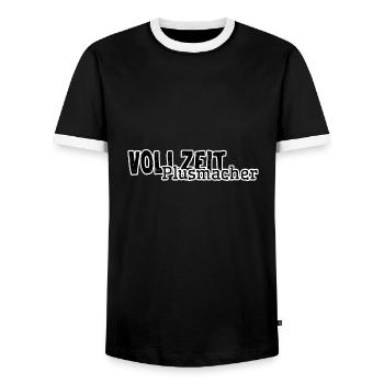 Full time plus maker gift idea - Men's Ringer Shirt - black/white - Front - AI Model Female 172 light (172cm) & AI Model Male 178 light (178cm)