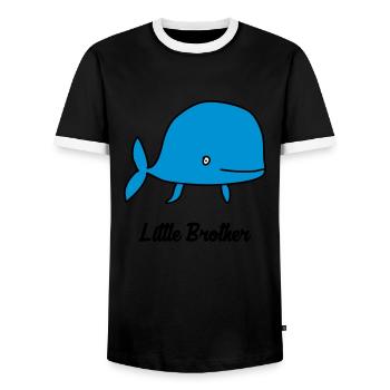 Frère Frangin Frere Naissance Bébé Frérot - T-shirt contrasté Homme - noir/blanc - Devant - AI Model Female 172 light (172cm) & AI Model Male 178 light (178cm)