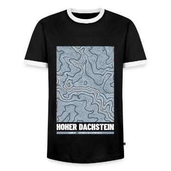 Haute pierre de toit | Carte géographique Topographie Grunge - T-shirt contrasté Homme - noir/blanc - Devant - AI Model Female 172 light (172cm) & AI Model Male 178 light (178cm)