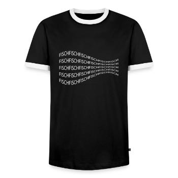 Fisch - Männer Kontrast-T-Shirt - Schwarz/Weiß - Vorne - AI Model Female 172 light (172cm) & AI Model Male 178 light (178cm)