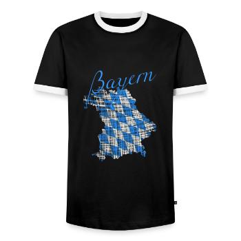 Bayern - Männer Kontrast-T-Shirt - Schwarz/Weiß - Vorne - AI Model Female 172 light (172cm) & AI Model Male 178 light (178cm)
