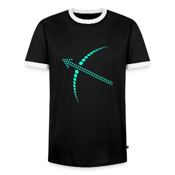 Flèche et arc - T-shirt contrasté Homme - noir/blanc - Devant - AI Model Female 172 light (172cm) & AI Model Male 178 light (178cm)