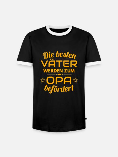 Zum Opa befördert - Männer Kontrast-T-Shirt - Schwarz/Weiß