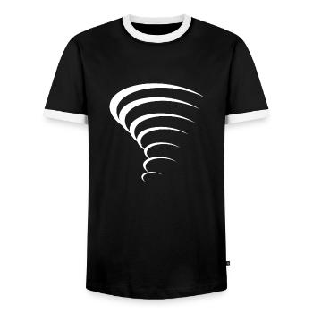 Tornado cyclone - Men's Ringer Shirt - black/white - Front - AI Model Female 172 light (172cm) & AI Model Male 178 light (178cm)