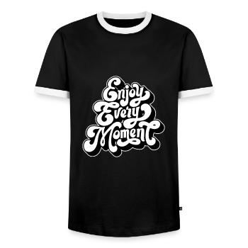 Philosophical Sayings Wisdom of Life Life Spruc - Men's Ringer Shirt - black/white - Front - AI Model Female 172 light (172cm) & AI Model Male 178 light (178cm)