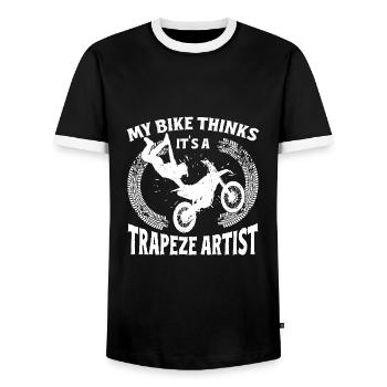 Dirtbike Rider My Bike An Artist MX Motocross - Männer Kontrast-T-Shirt - Schwarz/Weiß - Vorne - AI Model Female 172 light (172cm) & AI Model Male 178 light (178cm)