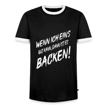 Bäcker Wenn Ich Eins Gut Kann Dann Backen Männer - Männer Kontrast-T-Shirt - Schwarz/Weiß - Vorne - AI Model Female 172 light (172cm) & AI Model Male 178 light (178cm)