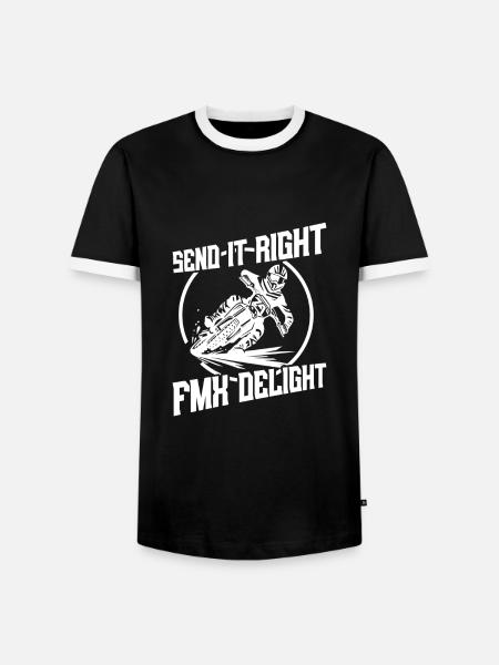 Dirt Bike Rider FMX Delight MX Motocross Supercross - Men's Ringer Shirt - black/white