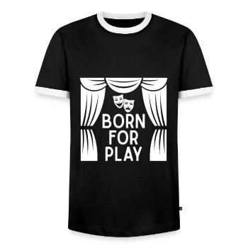Théâtre Né pour jouer Acteur Conception musicale - T-shirt contrasté Homme - noir/blanc - Devant - AI Model Female 172 light (172cm) & AI Model Male 178 light (178cm)