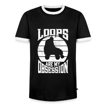 Roller Skating Loops Are My Obsession Gifts - Männer Kontrast-T-Shirt - Schwarz/Weiß - Vorne - AI Model Female 172 light (172cm) & AI Model Male 178 light (178cm)