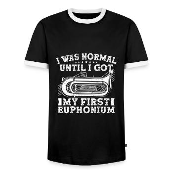 Baryton J’étais normal jusqu’à ce que j’aie mon premier - T-shirt contrasté Homme - noir/blanc - Devant - AI Model Female 172 light (172cm) & AI Model Male 178 light (178cm)