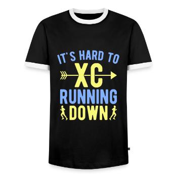 Cadeau de course XC drôle XC Runner Edition - T-shirt contrasté Homme - noir/blanc - Devant - AI Model Female 172 light (172cm) & AI Model Male 178 light (178cm)