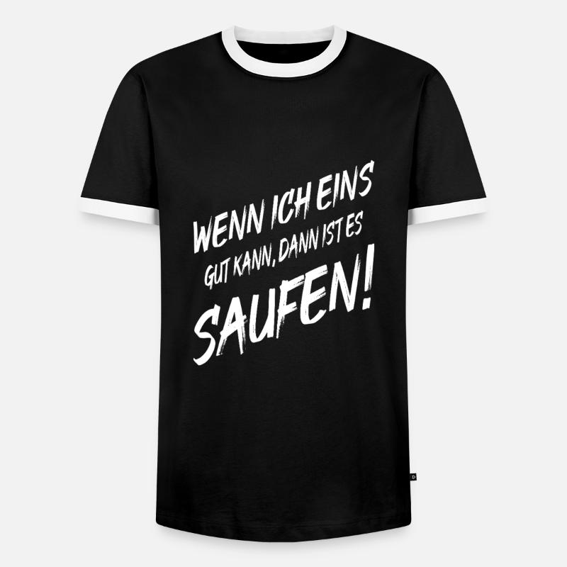 Biertrinker Ich Kann Eins Saufen - Männer Kontrast-T-Shirt - Schwarz/Weiß