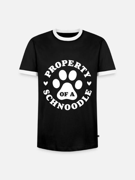 Eigentum eines Schnoodles - Männer Kontrast-T-Shirt - Schwarz/Weiß