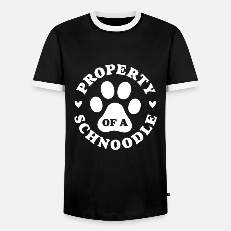 Eigentum eines Schnoodles - Männer Kontrast-T-Shirt - Schwarz/Weiß