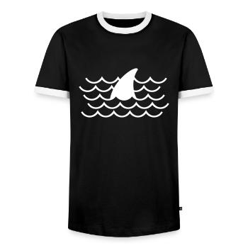 Aileron de requin - T-shirt contrasté Homme - noir/blanc - Devant - AI Model Female 172 light (172cm) & AI Model Male 178 light (178cm)