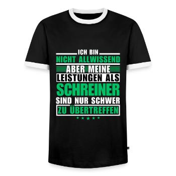 Unübertroffene Leistung als Schreiner - Männer Kontrast-T-Shirt - Schwarz/Weiß - Vorne - AI Model Female 172 light (172cm) & AI Model Male 178 light (178cm)