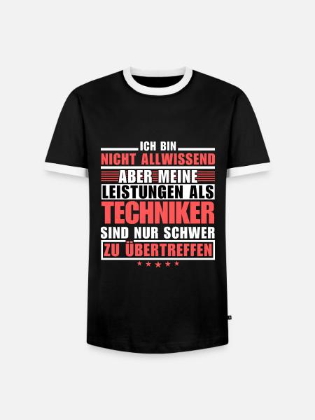 Unübertroffene Leistung als Techniker - Männer Kontrast-T-Shirt - Schwarz/Weiß