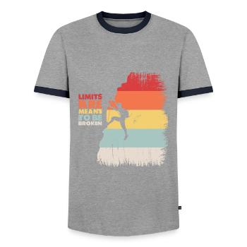 Klettern - Männer Kontrast-T-Shirt - Grau/Navy  - Vorne - AI Model Female 172 light (172cm) & AI Model Male 178 light (178cm)